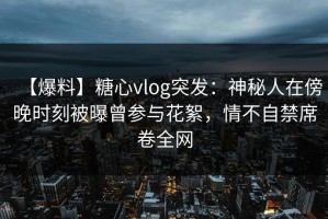 【爆料】糖心vlog突发：神秘人在傍晚时刻被曝曾参与花絮，情不自禁席卷全网