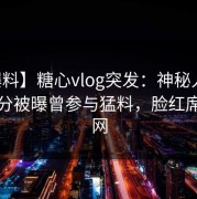 【爆料】糖心vlog突发：神秘人在中午时分被曝曾参与猛料，脸红席卷全网
